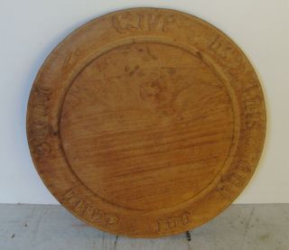 Antique Round Maple Bread Cutting Board,  11 3/4 " Diam.