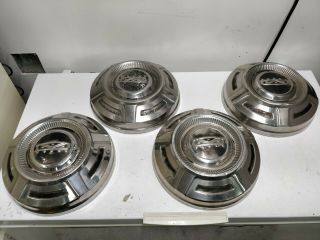 1967 - 1976 Ford Truck Dog Dish 12 " Hubcaps Pickup F - 100 F - 250 Stainless Steel