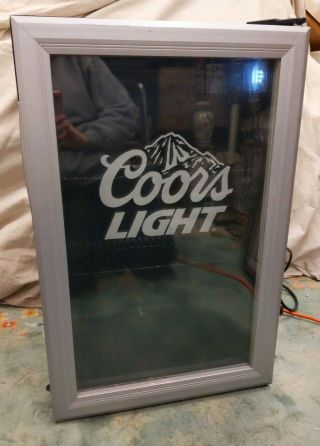 Vintage Coors Light 3.  2 Cubic Foot Compact Fridge W/ See Thru Door Great