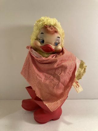 Vintage Earle Pullman Toy / Rubber Face Duck/ Rushton Type / Rare Htf