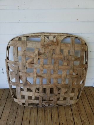 Authentic Tobacco Basket Painted White On Rim.  Approximately 38 