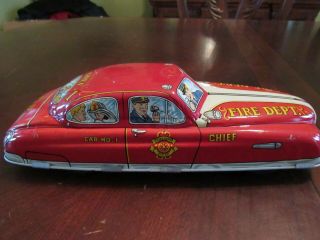 Vintage Marx Tin Friction Fire Chief Car 1 -