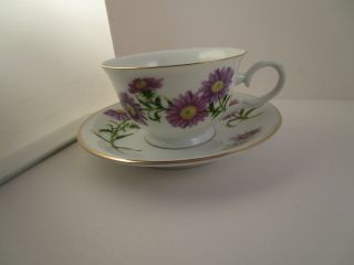 Vintage Avon Blossoms Of The Month September Aster Cup & Saucer