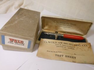 Very Good Vintage Wold Air Brush With Paperwork & Boxes