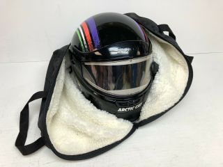 Arctic Cat Full Face Snowmobile Helmet Kbc Racing Xl Vintage 1993.  With Bag