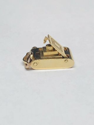 Vintage Solid 14k Yellow Gold Mechanical Camera Ladies Charm Pendant