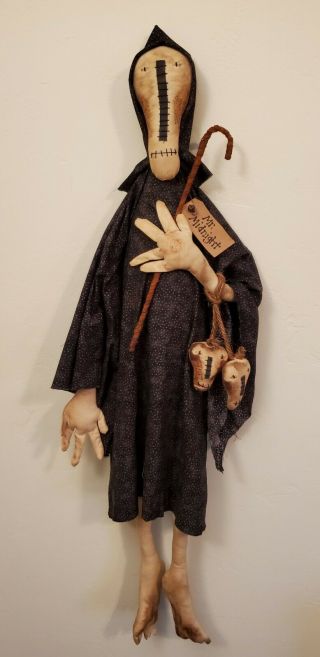 Primitive Grungy Tall Mr.  Midnight Grubby Grim Reaper Halloween Doll