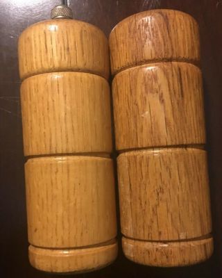 Vintage Wooden Salt And Pepper Shakers