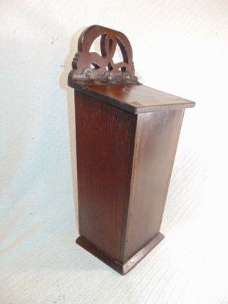 Antique Primitive 19th C.  Hand Made Inlaid Mahogany Or Walnut Candle Box