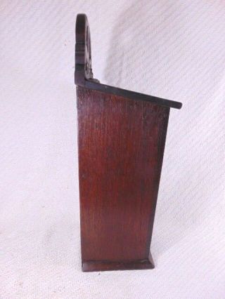 ANTIQUE PRIMITIVE 19TH C.  HAND MADE INLAID MAHOGANY OR WALNUT CANDLE BOX 3