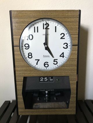 Vintage Seiko Sonola Transistor Wall Clock W/ Pendulum.  &