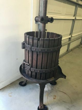 Vintage Baccellieri Brothers Wine Fruit Press.