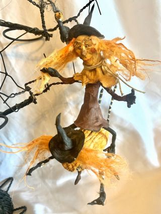 Handsculpted Primitive Halloween Wizard Of Oz Scarecrow On Veggie Corn Raven