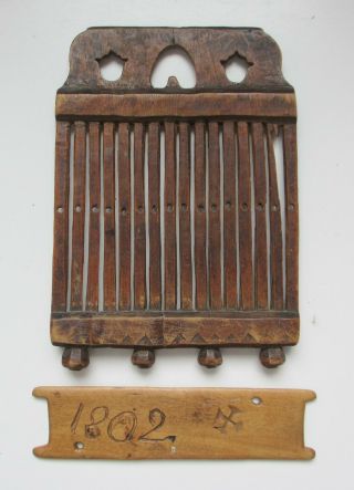 Antique Swedish 17 - 1800s Wood Tape Loom Rigid Heddle Folk Art Brides Gift Heart