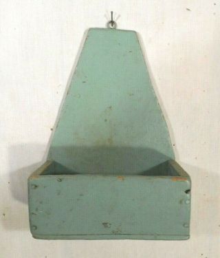 Vintage Early 20th Century Primitive Blue/green Wall Box