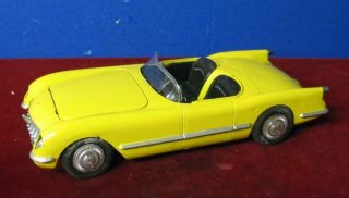 Vintage Hubley Kiddie Toy 509 1954 Corvette Yellow Convertible