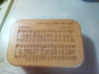 P.  Graham Dunn Oak Music Box “how Great Thou Art” Hymn Hinged Lid Usa