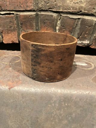 Antique 19th C Wood Grain Measure Box 5.  75” Wide Signed Cragin Wilton Nh