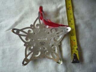 Lenox Sparkle and Scroll Clear - Crystal Heart Ornament Silverplate 3