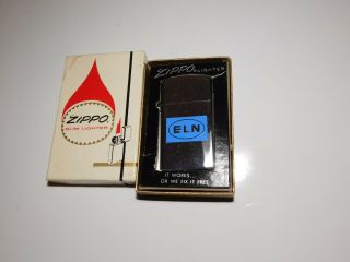 Vintage Zippo Lighter W/box - Eln Logo - 2 1/4 " X 1 1/4 " 2640