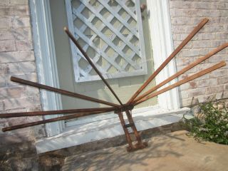 Antique Primitive Wood Clothes Drying Rack Wooden Hanger 8 Arms