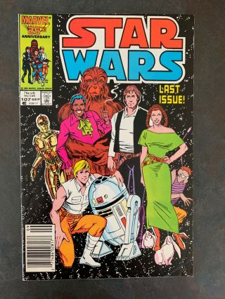 Star Wars 107 Last Issue Marvel Comics 1986 Htf Newsstand Variant