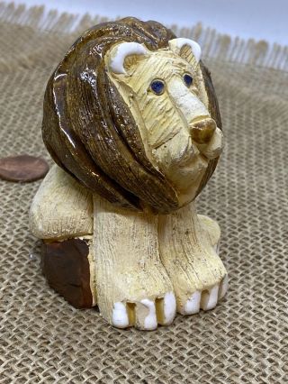 Artesania Rinconada Vintage Lion Statue Hand Made Handicraft Uruguay Uruyagan 2