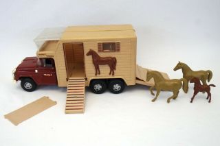 Vtg Buddy L Stables Truck No.  5463 W/ Horses & Box | Steel & Plastic
