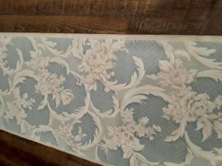 Vintage wallpaper 1940 ' s flowers with blue back ground from 1940 ' s 2