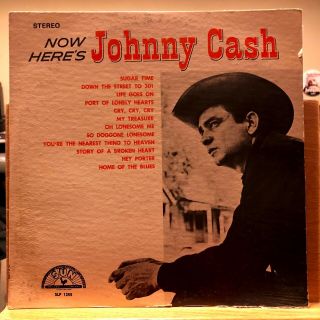 Now Here’s Johnny Cash Lp - 1961 Sun Records Slp 1255 - Vg,  Vinyl " Hey Porter "