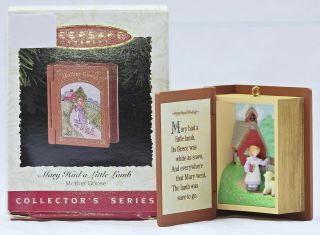 1996 Hallmark Christmas Ornament - Mary Had A Little Lamb Book Mother Goose 4