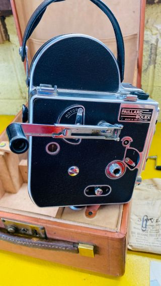 Vintage Paillard Bolex 8mm Movie Camera With Case and acessories 3