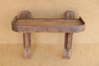 Old Antique Primitive Wooden Wood Kitchen Rack Wall Hanger For Dishes Rustic.