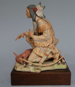 Vintage Cybis Porcelain Figurine Hiawatha Onandaga Chief Man W/bow Deer Ltd Ed