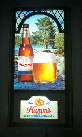 Vintage Lighted Hamm’s Beer Advertisement Sign