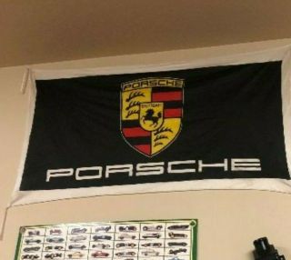Vintage Porsche 30 " X 60 " Nylon Banner Flag Sign