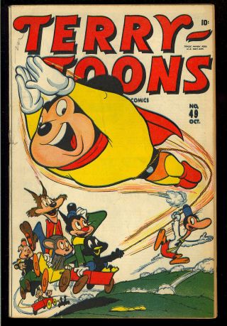 Terry Toons Comics 49 Mighty Mouse Timely Funny Animal Comic 1946 Gd - Vg