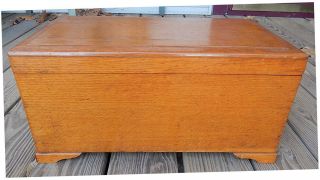 Vintage Solid Oak Wood Chest Box Natural Finish 19 " Wide X 10 " Deep X 10 " Tall
