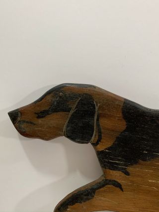 Antique American Folk Art Wood Carving Sculpture Of A Pointer Dog Ca 1930s 2