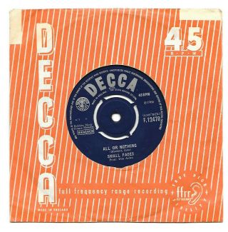 Small Faces All Or Nothing / Understanding Decca Uk (1966) 45rpm