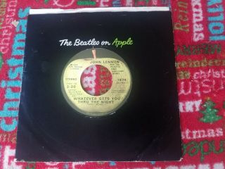 The Beatles John Lennon Apple 45 Record Whatever Gets You Through The Night 1974