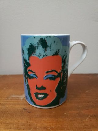 Block Marilyn Monroe Andy Warhol Coffee / Mug 1997 Porcelain 12 Oz Orange Art