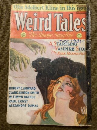 Weird Tales September 1931 - Robert E.  Howard " Solomon Kane ",  Clark Ashton Smith