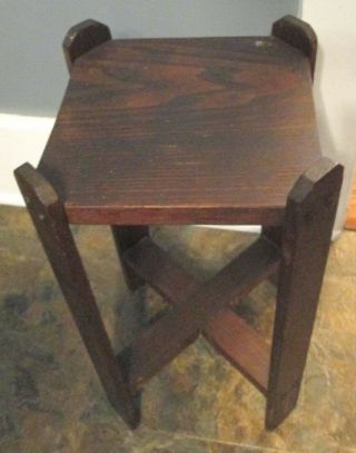 Antique Arts And Crafts Mission Style Stamped Frank Baker Plant Stand End Table