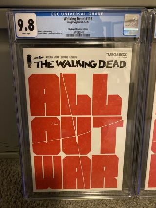The Walking Dead Cgc 9.  8 Issue 115 All Out War Megabox Variant Cover