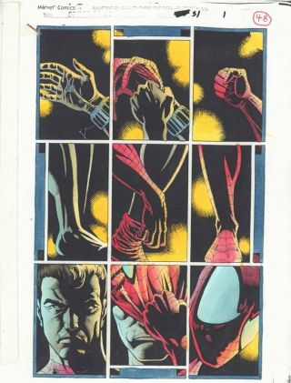 Spider - Man 51 P.  1 Color Guide Art - Spidey Suits Up - 1994 By John Kalisz