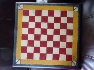 Vintage Handmade Checkerboard Folk Art Rustic From A Camp In Upstate York