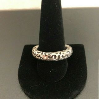 Vintage Sterling Silver Designer Ring With Interesting Detail - Size 10.  5