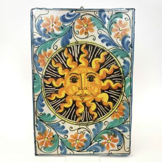 Vintage Fratantoni For Vietri Sun Burst Studio Art Ceramic Wall Plaque Tile Lg
