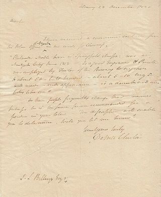 Dewitt Clinton.  Letter Signed As Governor Of York; Lost To Madison In 1812